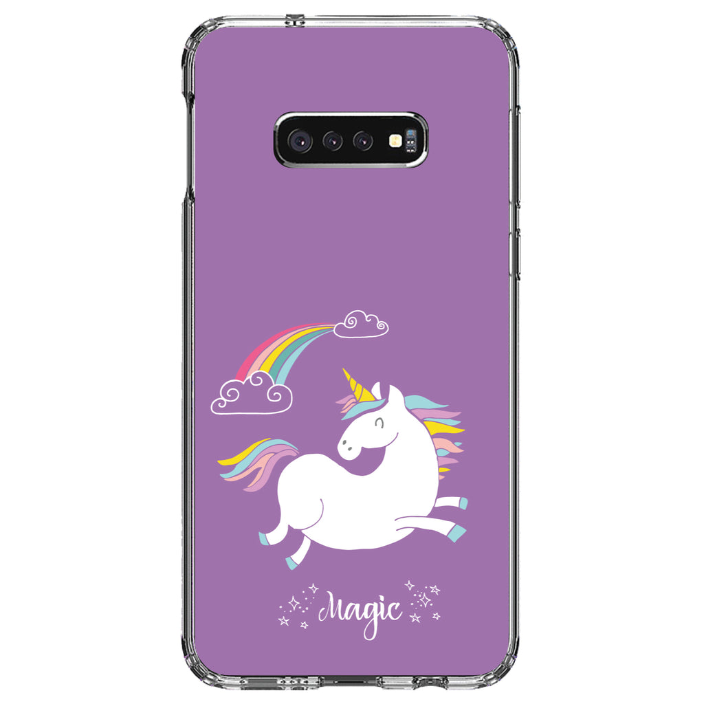 Unicorn, Rainbown, Magic, Purple Clear Shockproof iPhone Case, view 18