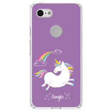 DistinctInk® Clear Shockproof Hybrid Case for Apple iPhone / Samsung Galaxy / Google Pixel - Unicorn - Rainbown - Magic - Purple