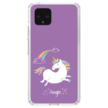 DistinctInk® Clear Shockproof Hybrid Case for Apple iPhone / Samsung Galaxy / Google Pixel - Unicorn - Rainbown - Magic - Purple