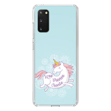 DistinctInk® Clear Shockproof Hybrid Case for Apple iPhone / Samsung Galaxy / Google Pixel - Flying Unicorn - Love / Dream / Create