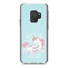 DistinctInk® Clear Shockproof Hybrid Case for Apple iPhone / Samsung Galaxy / Google Pixel - Flying Unicorn - Love / Dream / Create