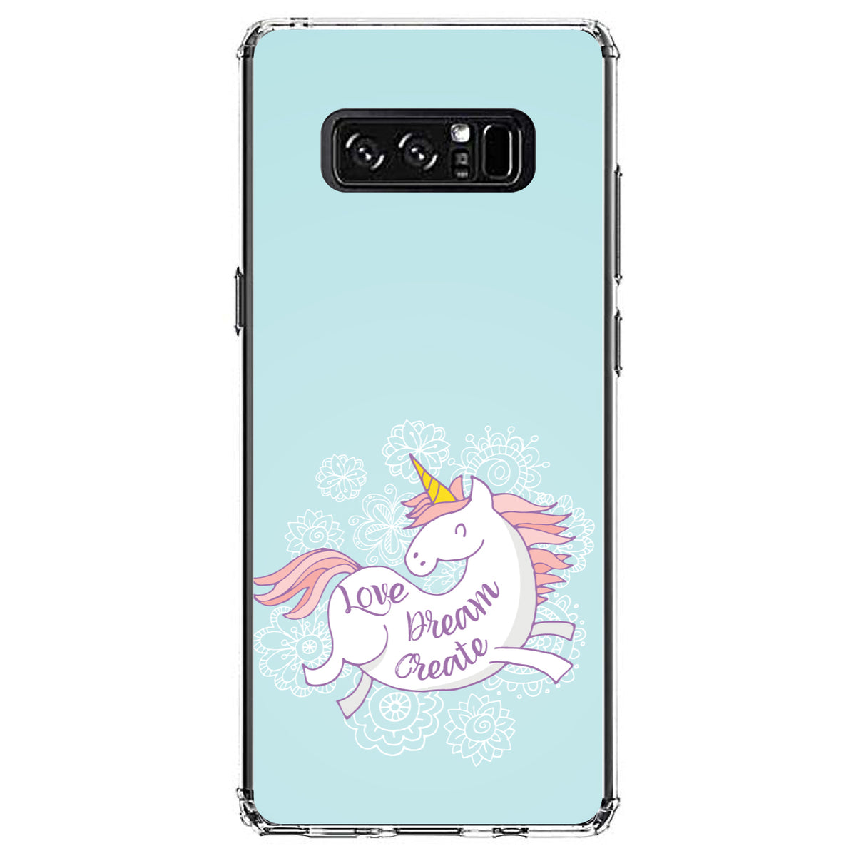 Flying Unicorn, Love / Dream / Create Clear Shockproof iPhone Case, view 12