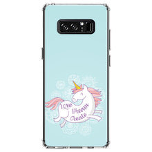 DistinctInk® Clear Shockproof Hybrid Case for Apple iPhone / Samsung Galaxy / Google Pixel - Flying Unicorn - Love / Dream / Create