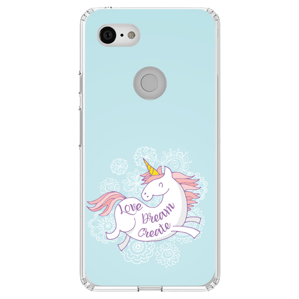 Flying Unicorn, Love / Dream / Create Clear Shockproof iPhone Case, view 21