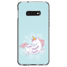 DistinctInk® Clear Shockproof Hybrid Case for Apple iPhone / Samsung Galaxy / Google Pixel - Flying Unicorn - Love / Dream / Create