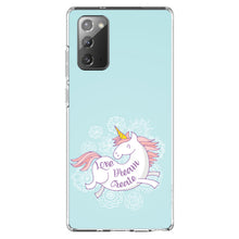 DistinctInk® Clear Shockproof Hybrid Case for Apple iPhone / Samsung Galaxy / Google Pixel - Flying Unicorn - Love / Dream / Create