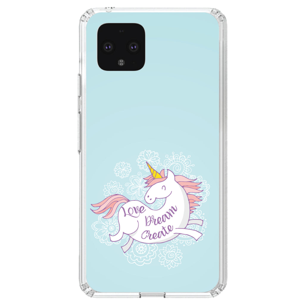 Flying Unicorn, Love / Dream / Create Clear Shockproof iPhone Case, view 23