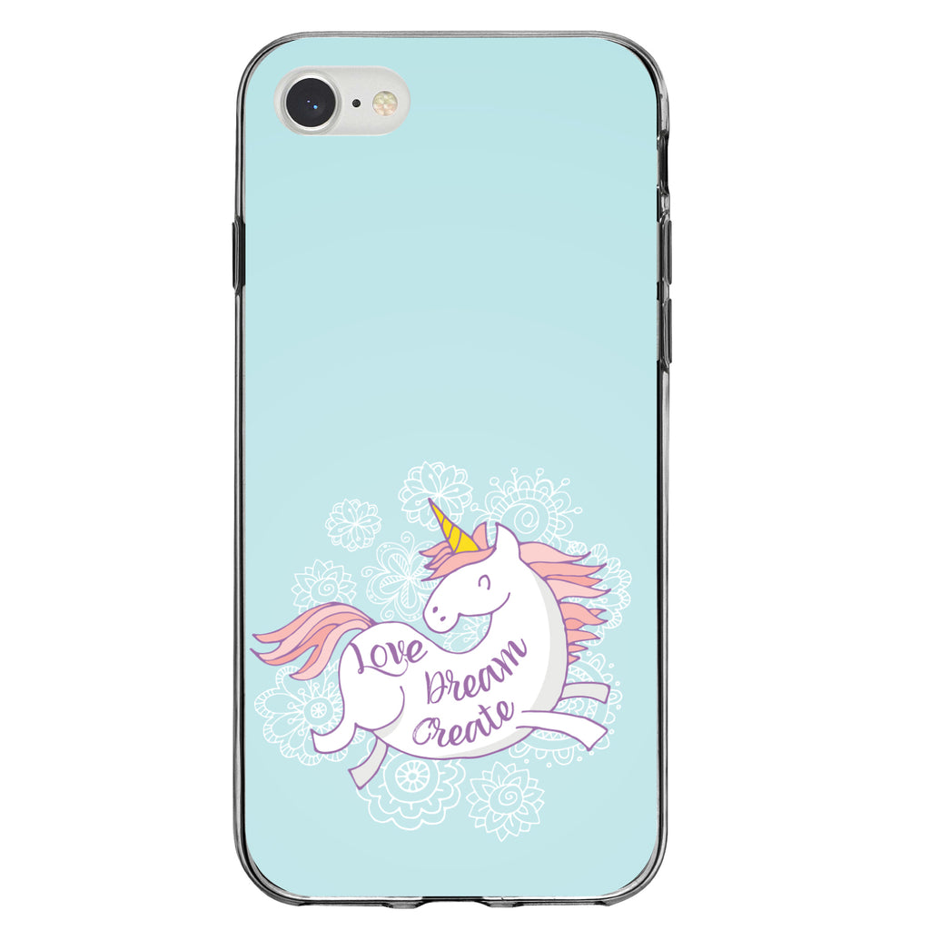 Flying Unicorn, Love / Dream / Create Clear Shockproof iPhone Case, view 5