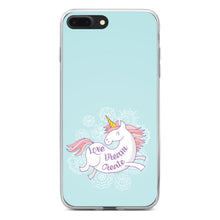 DistinctInk® Clear Shockproof Hybrid Case for Apple iPhone / Samsung Galaxy / Google Pixel - Flying Unicorn - Love / Dream / Create