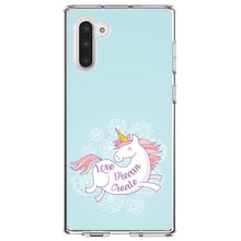 DistinctInk® Clear Shockproof Hybrid Case for Apple iPhone / Samsung Galaxy / Google Pixel - Flying Unicorn - Love / Dream / Create