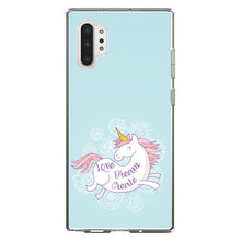 DistinctInk® Clear Shockproof Hybrid Case for Apple iPhone / Samsung Galaxy / Google Pixel - Flying Unicorn - Love / Dream / Create