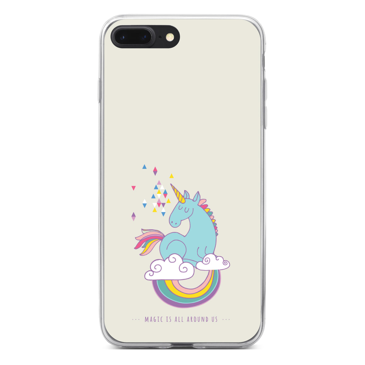 Unicorn Rainbow, Magic Is All Around Us Clear Shockproof iPhone Case, view 6