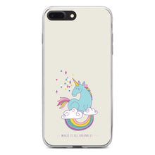 DistinctInk® Clear Shockproof Hybrid Case for Apple iPhone / Samsung Galaxy / Google Pixel - Unicorn Rainbow - Magic Is All Around Us