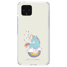 DistinctInk® Clear Shockproof Hybrid Case for Apple iPhone / Samsung Galaxy / Google Pixel - Unicorn Rainbow - Magic Is All Around Us