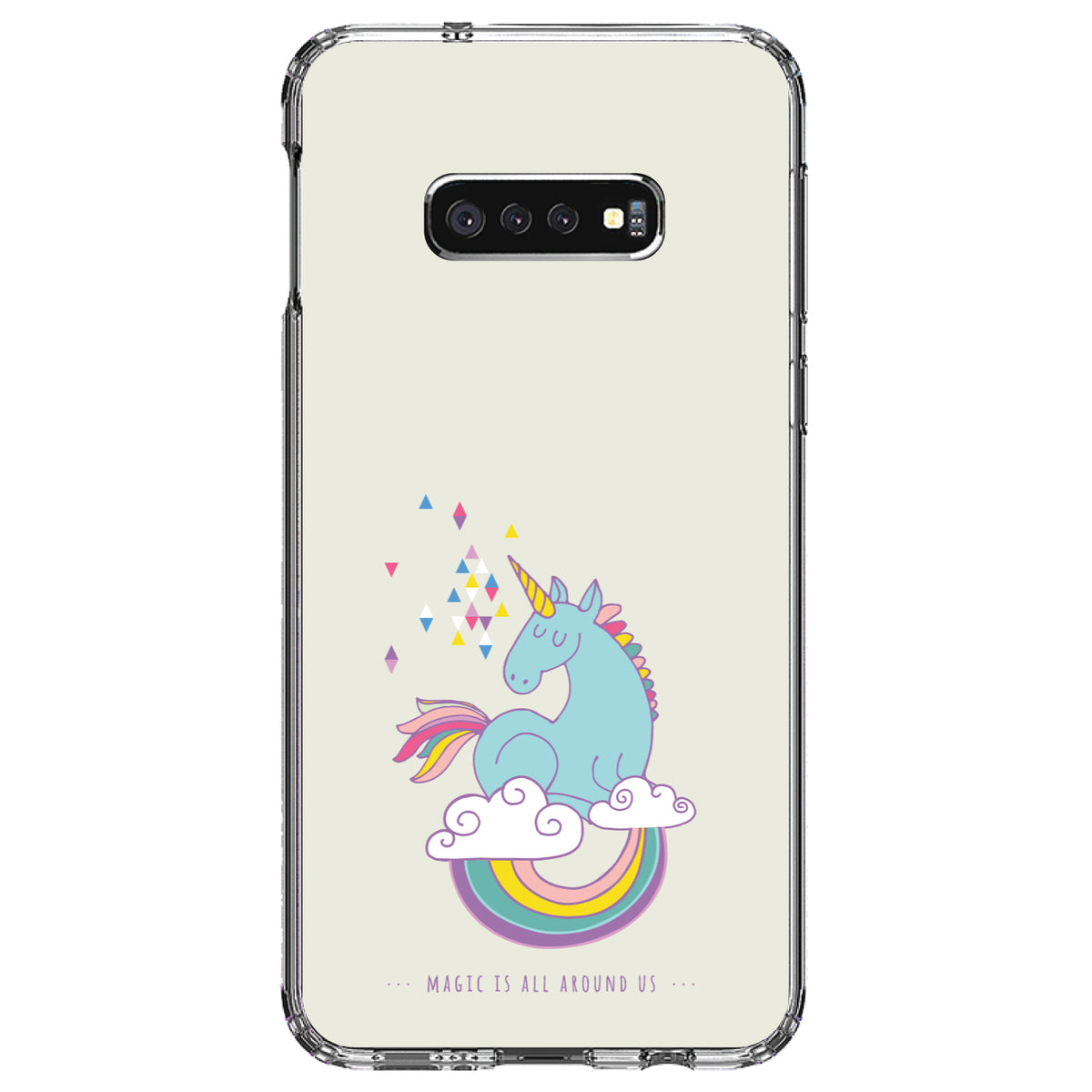 Unicorn Rainbow, Magic Is All Around Us Clear Shockproof iPhone Case, view 18