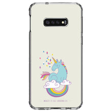 DistinctInk® Clear Shockproof Hybrid Case for Apple iPhone / Samsung Galaxy / Google Pixel - Unicorn Rainbow - Magic Is All Around Us