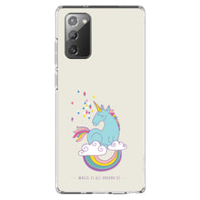 DistinctInk® Clear Shockproof Hybrid Case for Apple iPhone / Samsung Galaxy / Google Pixel - Unicorn Rainbow - Magic Is All Around Us
