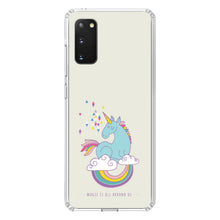 DistinctInk® Clear Shockproof Hybrid Case for Apple iPhone / Samsung Galaxy / Google Pixel - Unicorn Rainbow - Magic Is All Around Us