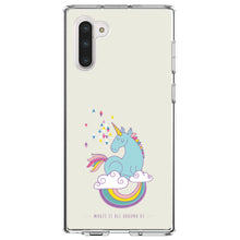 DistinctInk® Clear Shockproof Hybrid Case for Apple iPhone / Samsung Galaxy / Google Pixel - Unicorn Rainbow - Magic Is All Around Us