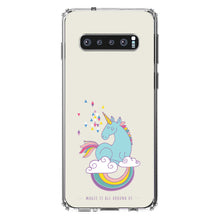 DistinctInk® Clear Shockproof Hybrid Case for Apple iPhone / Samsung Galaxy / Google Pixel - Unicorn Rainbow - Magic Is All Around Us