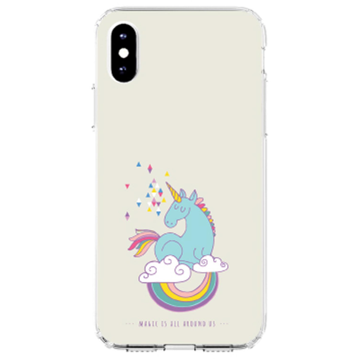 Unicorn Rainbow, Magic Is All Around Us Clear Shockproof iPhone Case, view 2