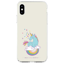 DistinctInk® Clear Shockproof Hybrid Case for Apple iPhone / Samsung Galaxy / Google Pixel - Unicorn Rainbow - Magic Is All Around Us