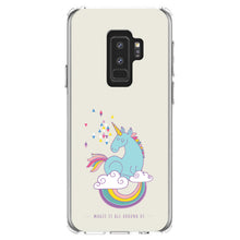 DistinctInk® Clear Shockproof Hybrid Case for Apple iPhone / Samsung Galaxy / Google Pixel - Unicorn Rainbow - Magic Is All Around Us