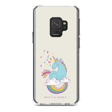 DistinctInk® Clear Shockproof Hybrid Case for Apple iPhone / Samsung Galaxy / Google Pixel - Unicorn Rainbow - Magic Is All Around Us