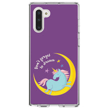 DistinctInk® Clear Shockproof Hybrid Case for Apple iPhone / Samsung Galaxy / Google Pixel - Unicorn Moon - Don't Forget to Dream
