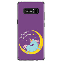 DistinctInk® Clear Shockproof Hybrid Case for Apple iPhone / Samsung Galaxy / Google Pixel - Unicorn Moon - Don't Forget to Dream