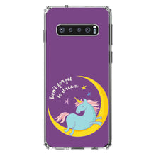 DistinctInk® Clear Shockproof Hybrid Case for Apple iPhone / Samsung Galaxy / Google Pixel - Unicorn Moon - Don't Forget to Dream