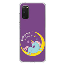 DistinctInk® Clear Shockproof Hybrid Case for Apple iPhone / Samsung Galaxy / Google Pixel - Unicorn Moon - Don't Forget to Dream