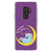 DistinctInk® Clear Shockproof Hybrid Case for Apple iPhone / Samsung Galaxy / Google Pixel - Unicorn Moon - Don't Forget to Dream