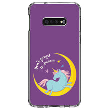 DistinctInk® Clear Shockproof Hybrid Case for Apple iPhone / Samsung Galaxy / Google Pixel - Unicorn Moon - Don't Forget to Dream