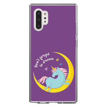 DistinctInk® Clear Shockproof Hybrid Case for Apple iPhone / Samsung Galaxy / Google Pixel - Unicorn Moon - Don't Forget to Dream