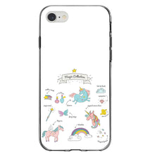 DistinctInk® Clear Shockproof Hybrid Case for Apple iPhone / Samsung Galaxy / Google Pixel - Magic Collection White - Unicorn, Rainbow