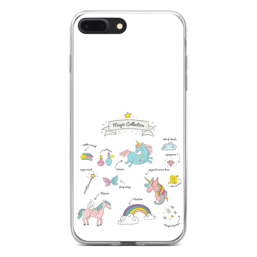 Magic Collection White, Unicorn, Rainbow Clear Shockproof iPhone Case, view 6