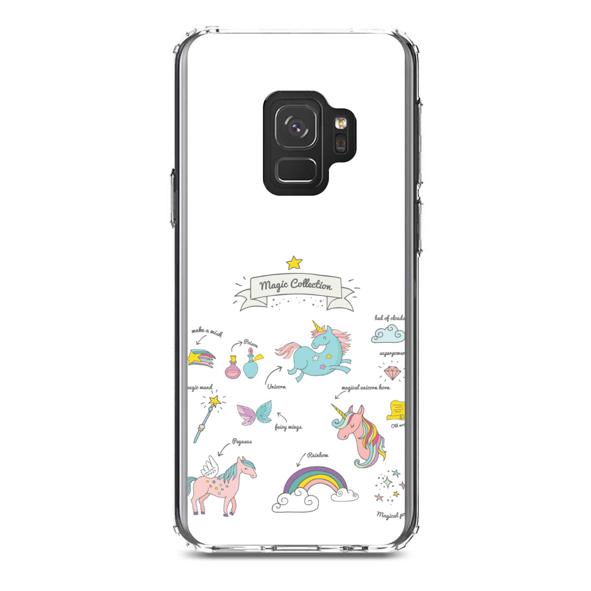 Magic Collection White, Unicorn, Rainbow Clear Shockproof iPhone Case, view 19