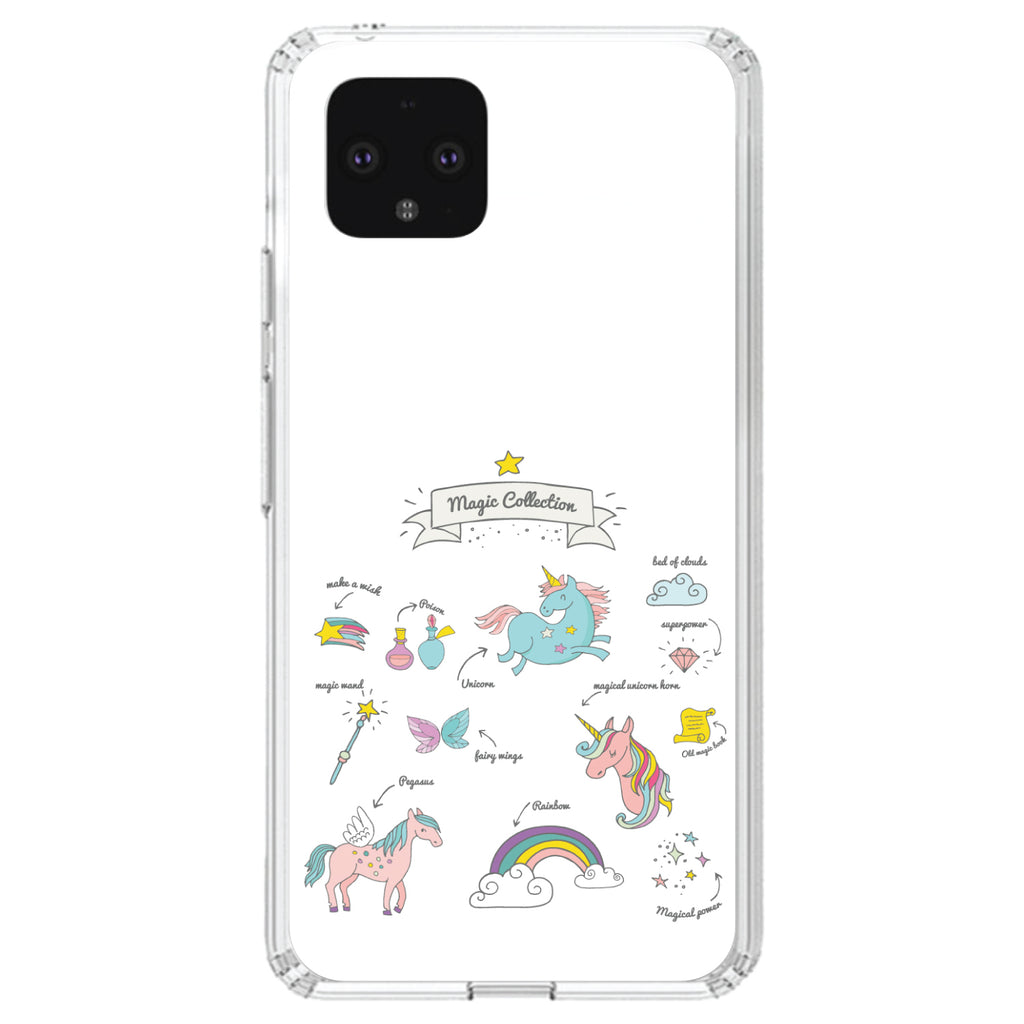 Magic Collection White, Unicorn, Rainbow Clear Shockproof iPhone Case, view 24