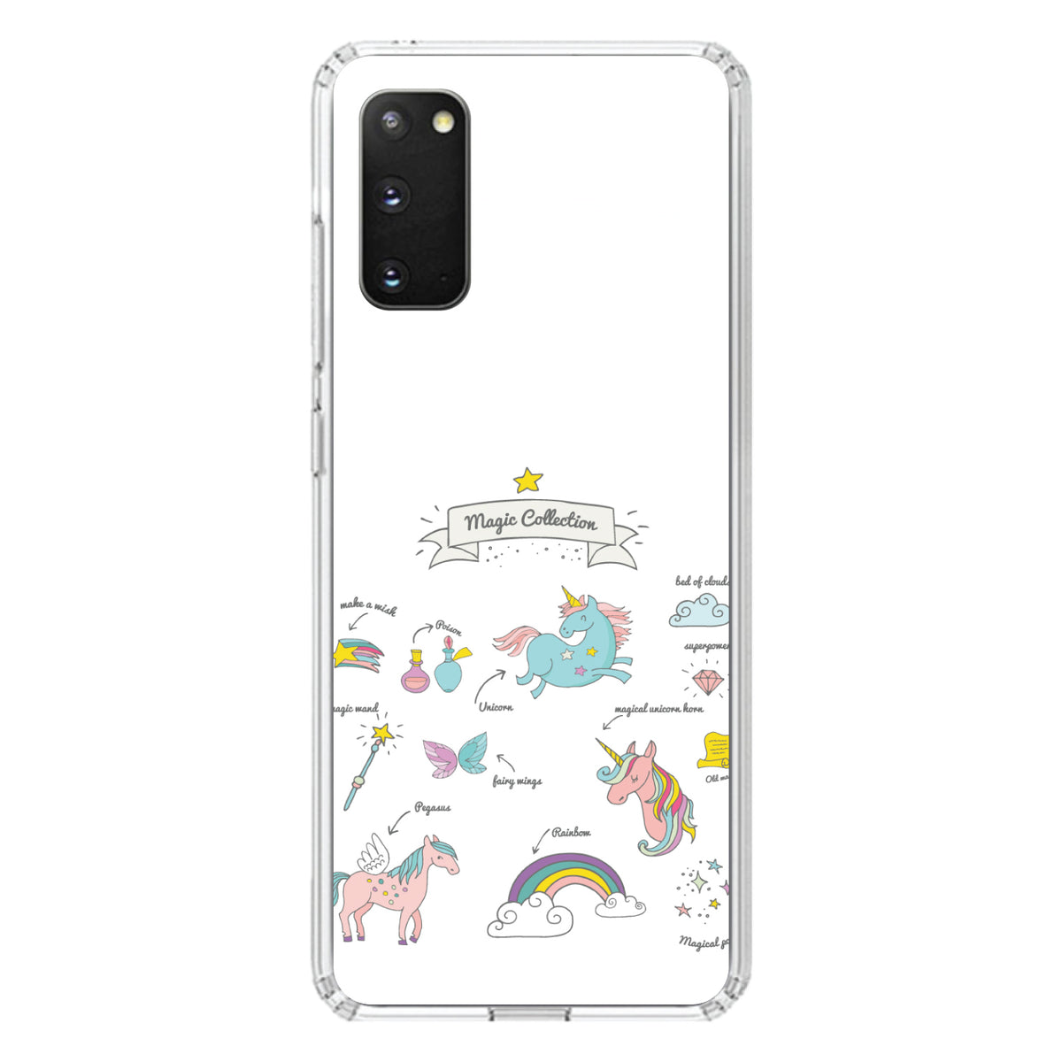 Magic Collection White, Unicorn, Rainbow Clear Shockproof iPhone Case, view 13