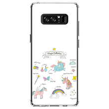 DistinctInk® Clear Shockproof Hybrid Case for Apple iPhone / Samsung Galaxy / Google Pixel - Magic Collection White - Unicorn, Rainbow