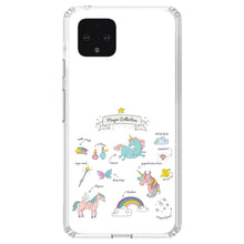 DistinctInk® Clear Shockproof Hybrid Case for Apple iPhone / Samsung Galaxy / Google Pixel - Magic Collection White - Unicorn, Rainbow