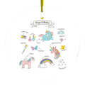 Unicorn, Rainbow Ceramic Ornament