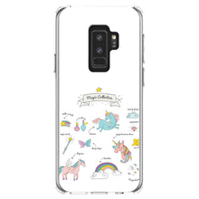 DistinctInk® Clear Shockproof Hybrid Case for Apple iPhone / Samsung Galaxy / Google Pixel - Magic Collection White - Unicorn, Rainbow