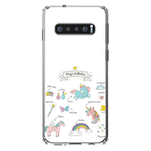 DistinctInk® Clear Shockproof Hybrid Case for Apple iPhone / Samsung Galaxy / Google Pixel - Magic Collection White - Unicorn, Rainbow