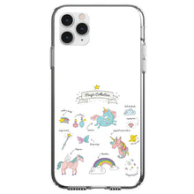 DistinctInk® Clear Shockproof Hybrid Case for Apple iPhone / Samsung Galaxy / Google Pixel - Magic Collection White - Unicorn, Rainbow