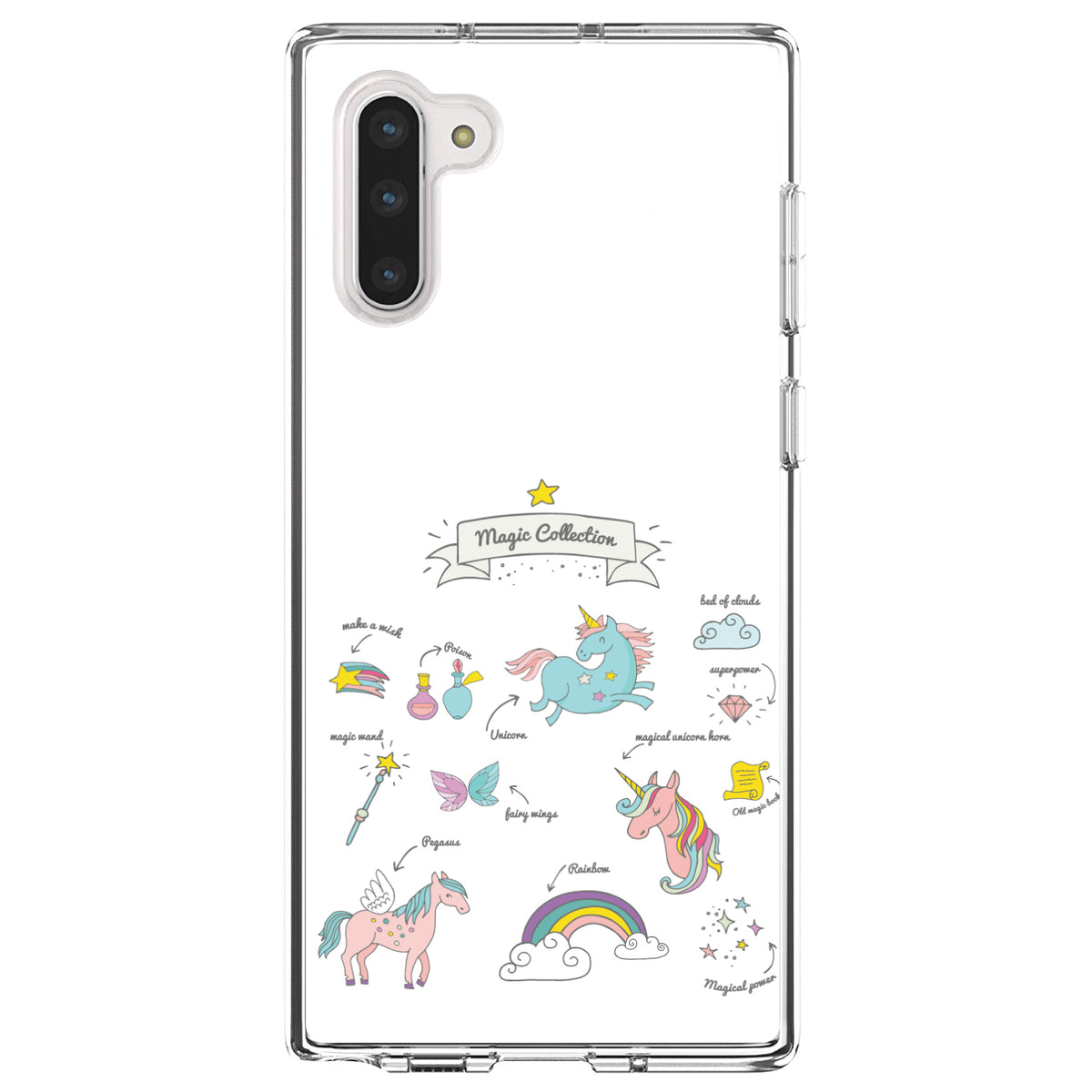 Magic Collection White, Unicorn, Rainbow Clear Shockproof iPhone Case, view 9