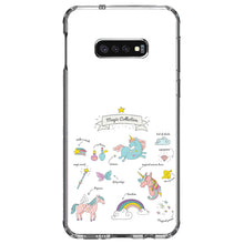 DistinctInk® Clear Shockproof Hybrid Case for Apple iPhone / Samsung Galaxy / Google Pixel - Magic Collection White - Unicorn, Rainbow