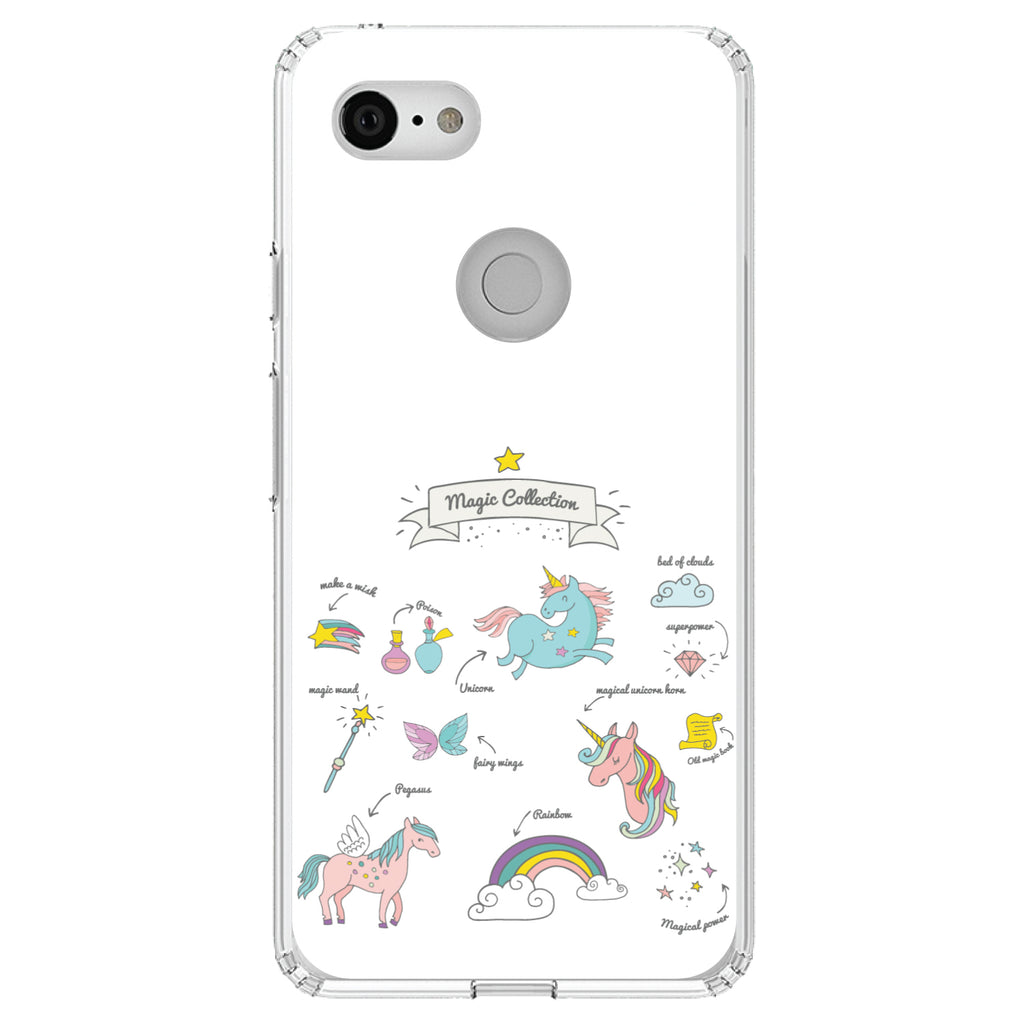 Magic Collection White, Unicorn, Rainbow Clear Shockproof iPhone Case, view 21