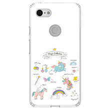 DistinctInk® Clear Shockproof Hybrid Case for Apple iPhone / Samsung Galaxy / Google Pixel - Magic Collection White - Unicorn, Rainbow